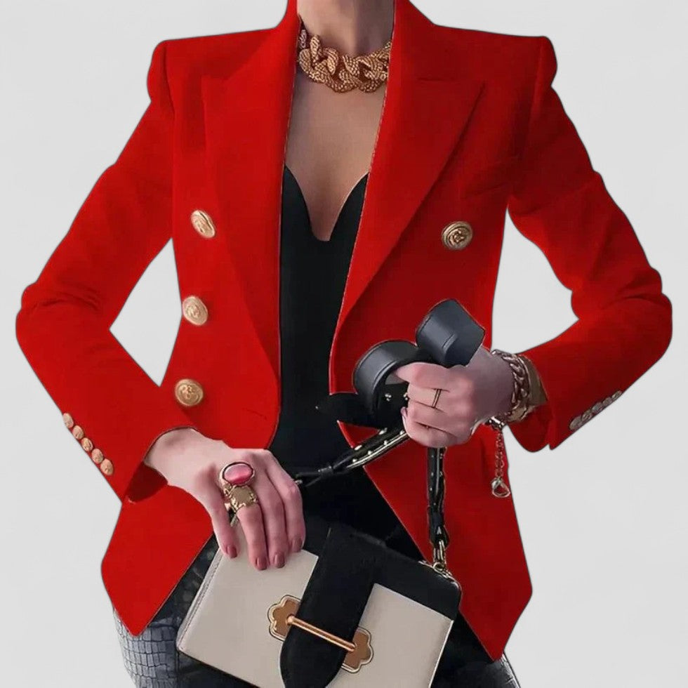 VogeLuxe | Women’s Elegant Double-Breasted Short Blazer