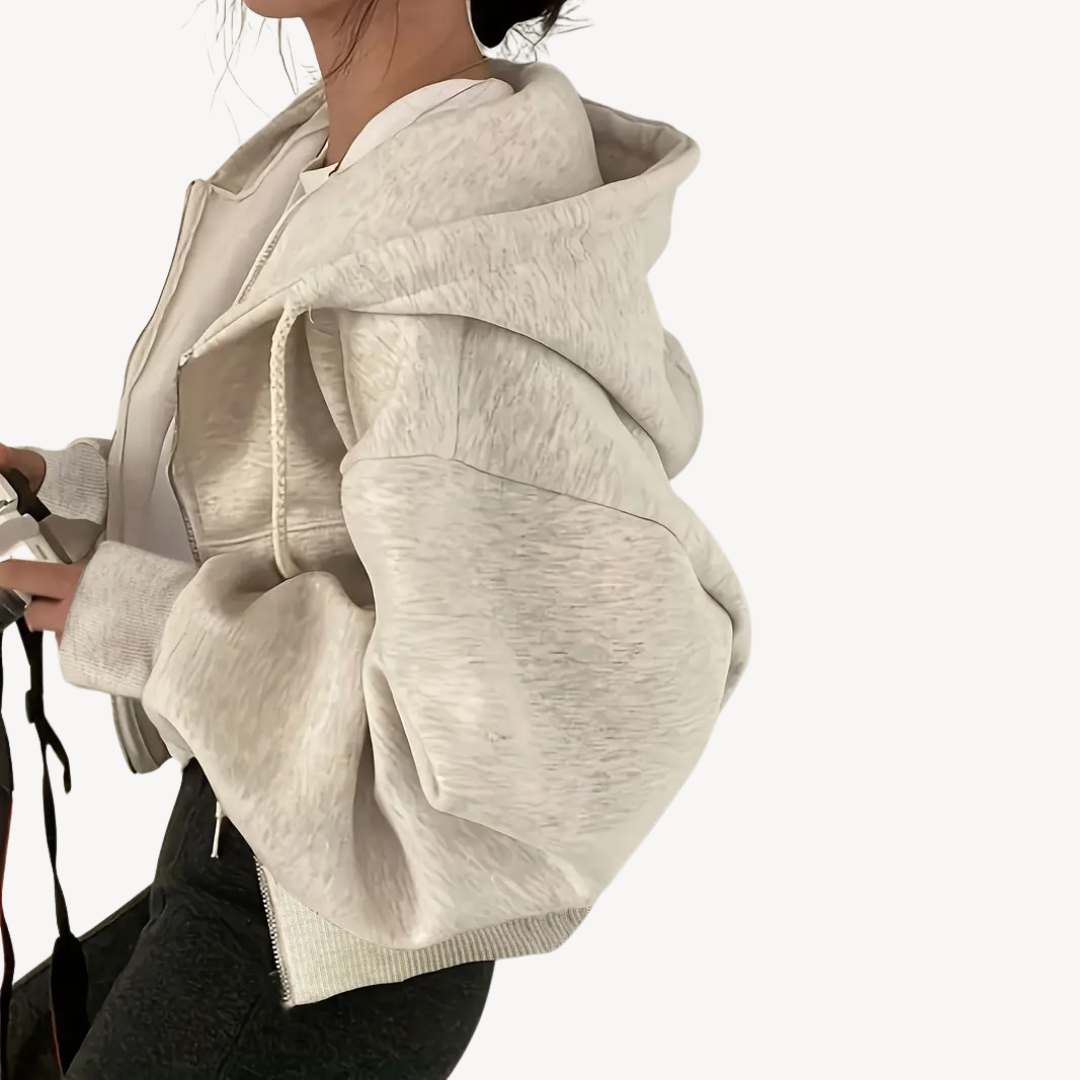 VogeLuxe | Women’s Double Zipper Cotton Hoodie