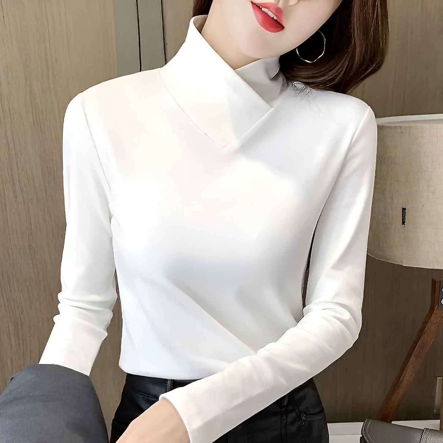 Ladies' Classic Crew Neck Winter Sweater Top - VogeLuxe