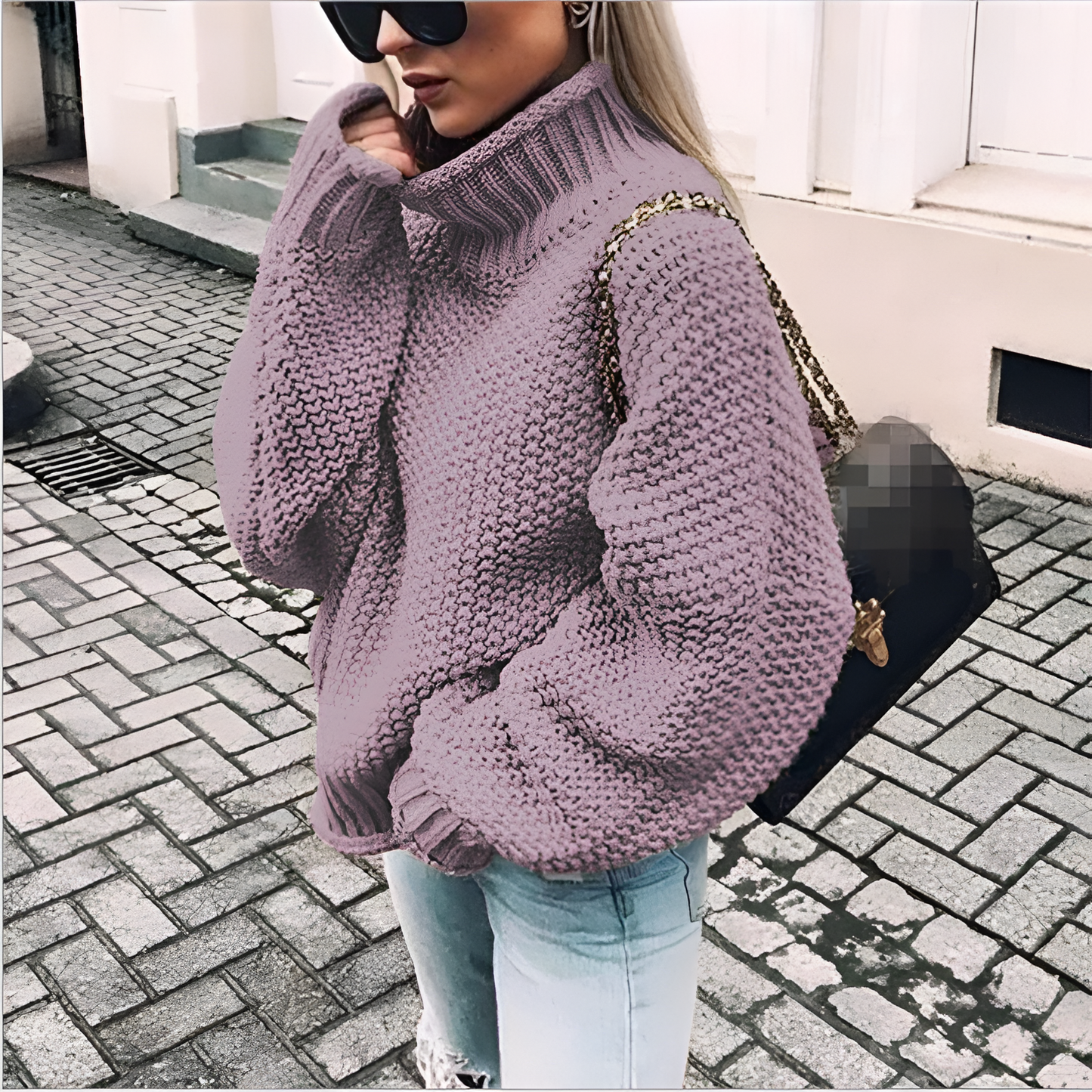 Cozy Women's Crew Neck Thick Knit Winter Sweater
