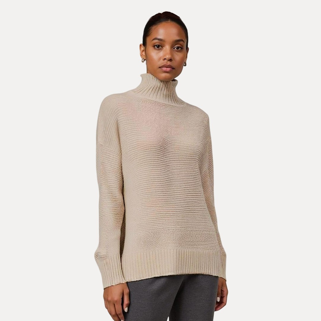 Women’s Turtleneck Sweater – Relaxed Fit with Side Slit Hem 3