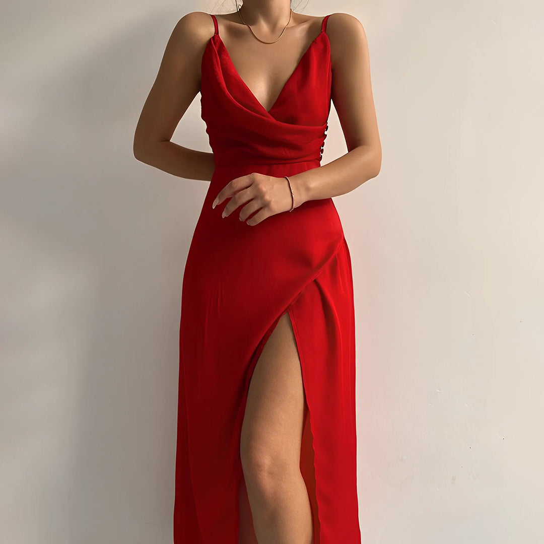 Luxury V-Neck Evening Gown Dress