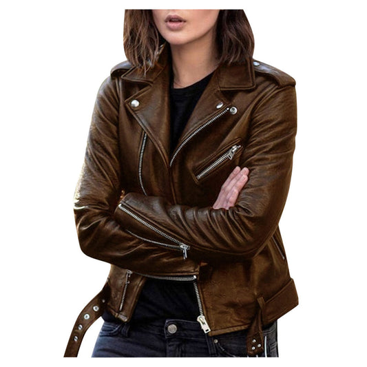 Women's Classic Zip Up Coat - VogeLuxe