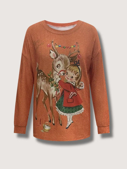 Women’s Vintage Reindeer Christmas Sweatshirt 2