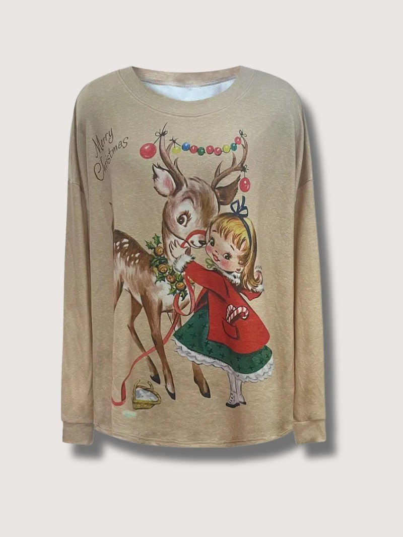 Women’s Vintage Reindeer Christmas Sweatshirt 5