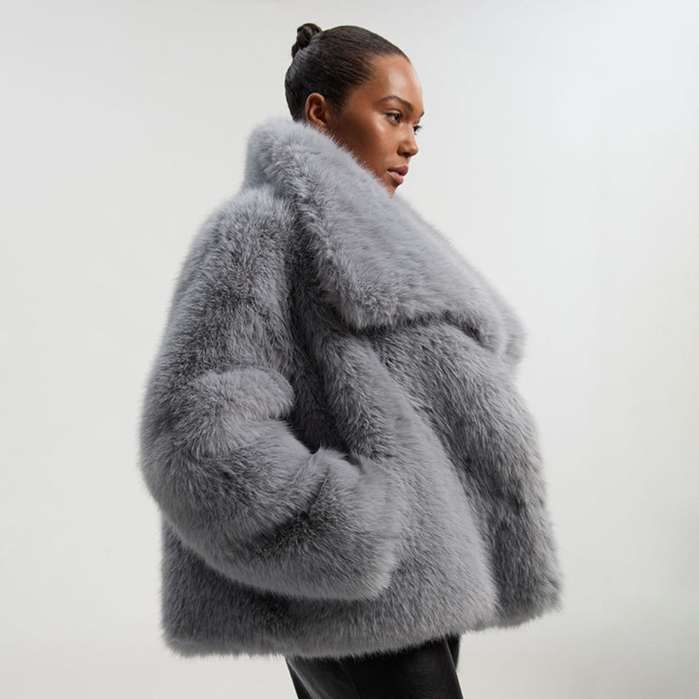 Luxurious Faux Fur Ladies Winter Coat