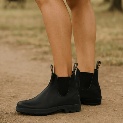 Ladies Waterproof Leather Ankle Boots Slip On Comfortable