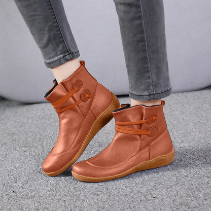 Insulated Water Resistant Leather Ankle Boots for Women