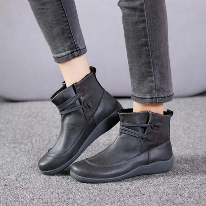 Insulated Water Resistant Leather Ankle Boots for Women