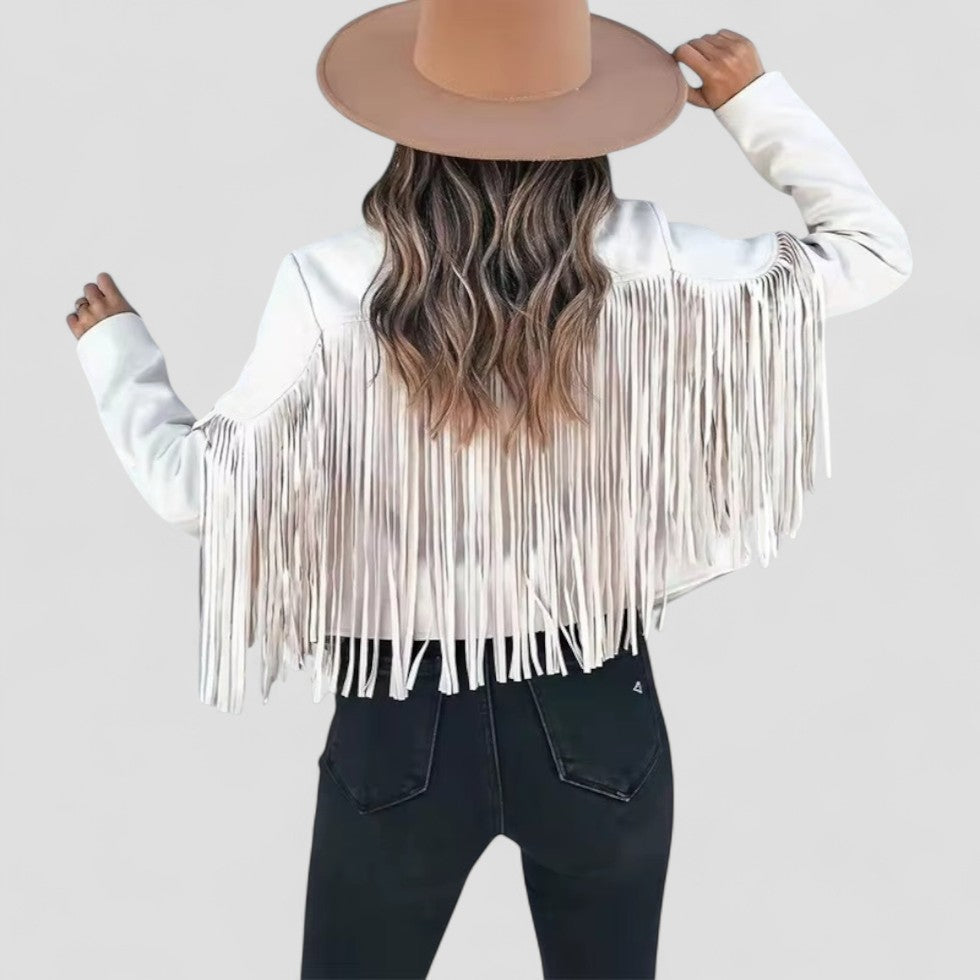 VogeLuxe | Women’s Vintage Fringe Cropped Jacket