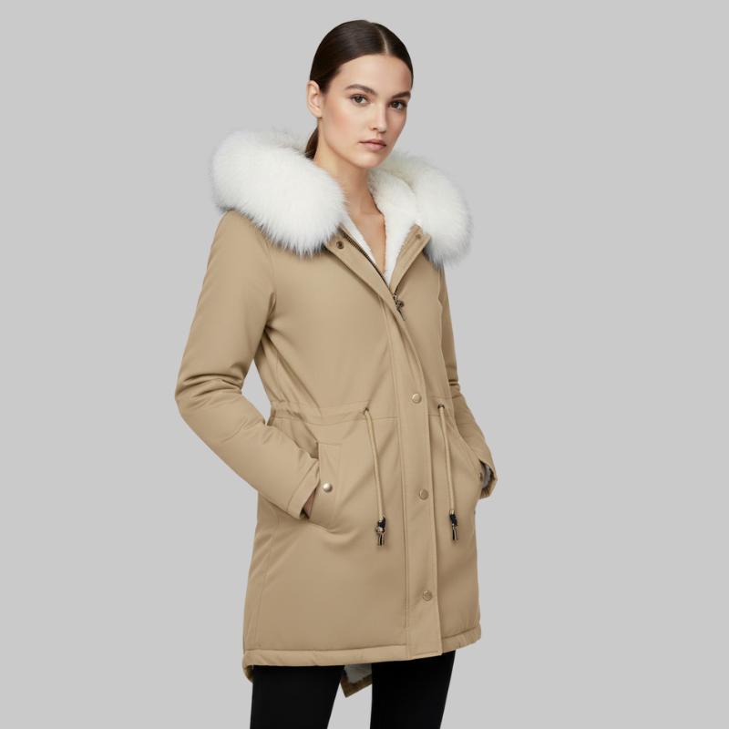 Ladies Warm Parka Coat with Hood