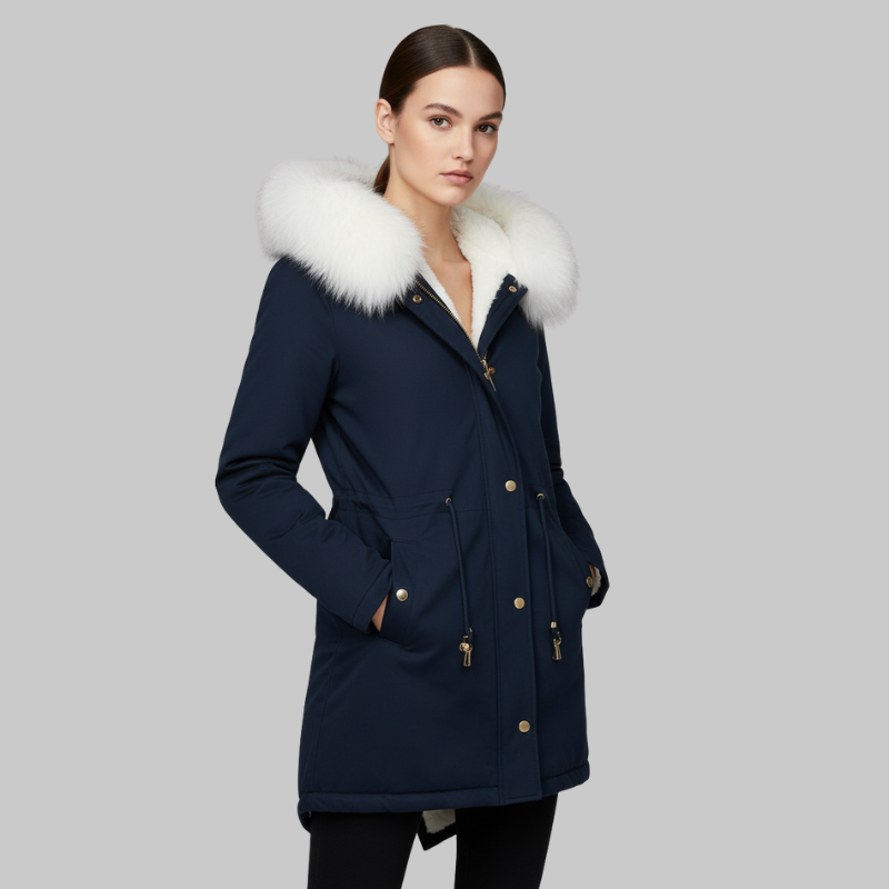 Ladies Warm Parka Coat with Hood