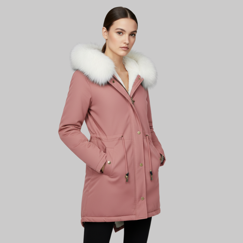 Ladies Warm Parka Coat with Hood