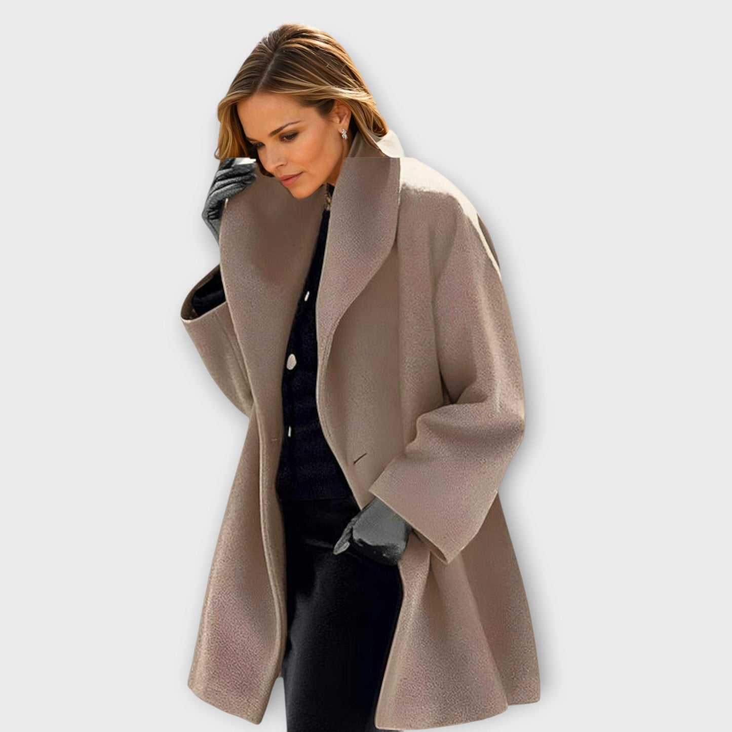 Ladies Large Parka Coat with Faux Fur Hood