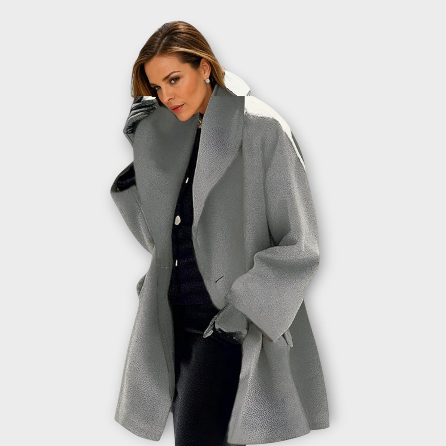 Ladies Large Parka Coat with Faux Fur Hood