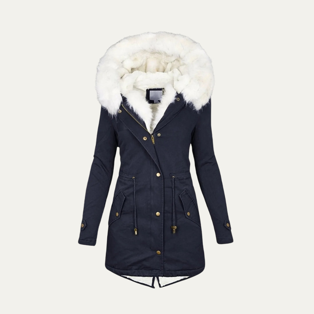 Women’s Winter Parka – Faux Fur Hood and Belted Design 0