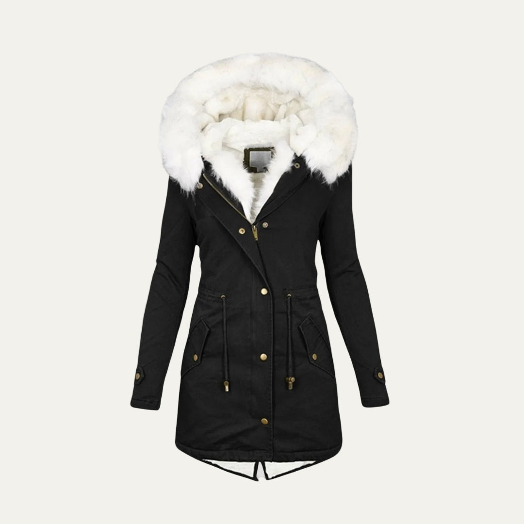 Women’s Winter Parka – Faux Fur Hood and Belted Design 2