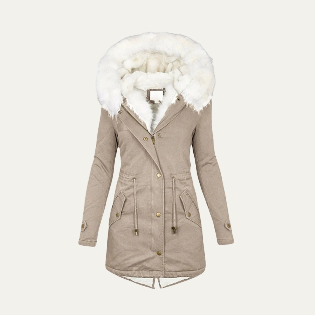 Women’s Winter Parka – Faux Fur Hood and Belted Design 3
