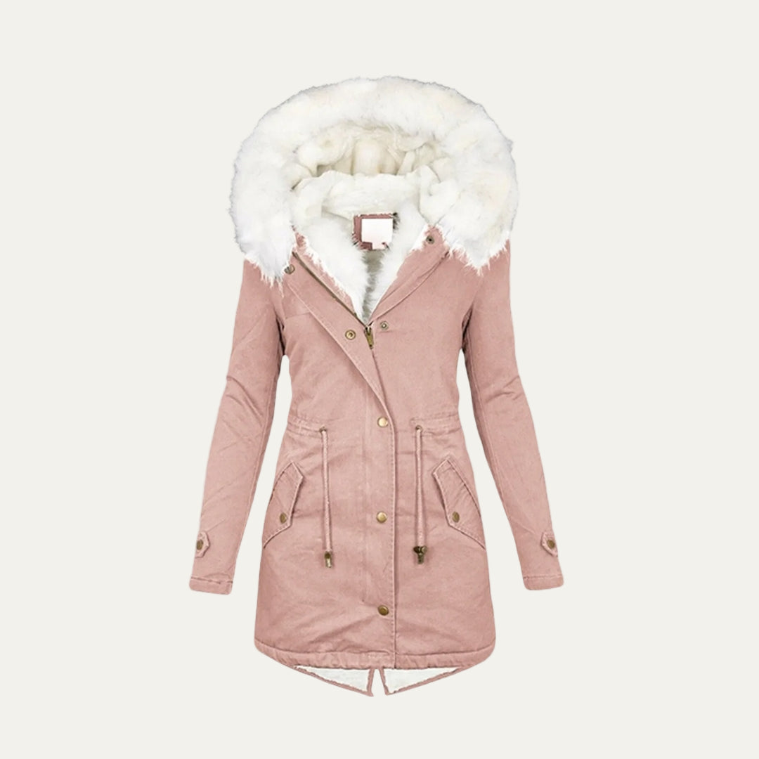 Women’s Winter Parka – Faux Fur Hood and Belted Design 5