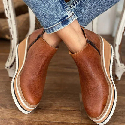 Ladies Warm Block Heel Ankle Boots