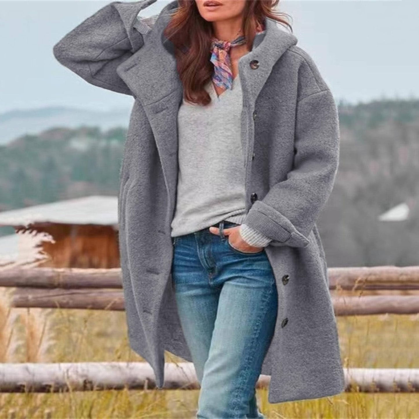 Casual Fleece Lined Women's Hoodie Coat