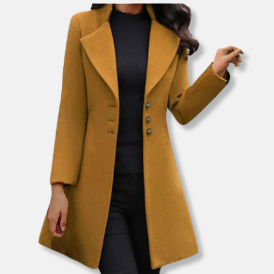 Women’s Wool Coat – Slim Fit – Mid-Length – Double-Breasted – Notched Lapel 2