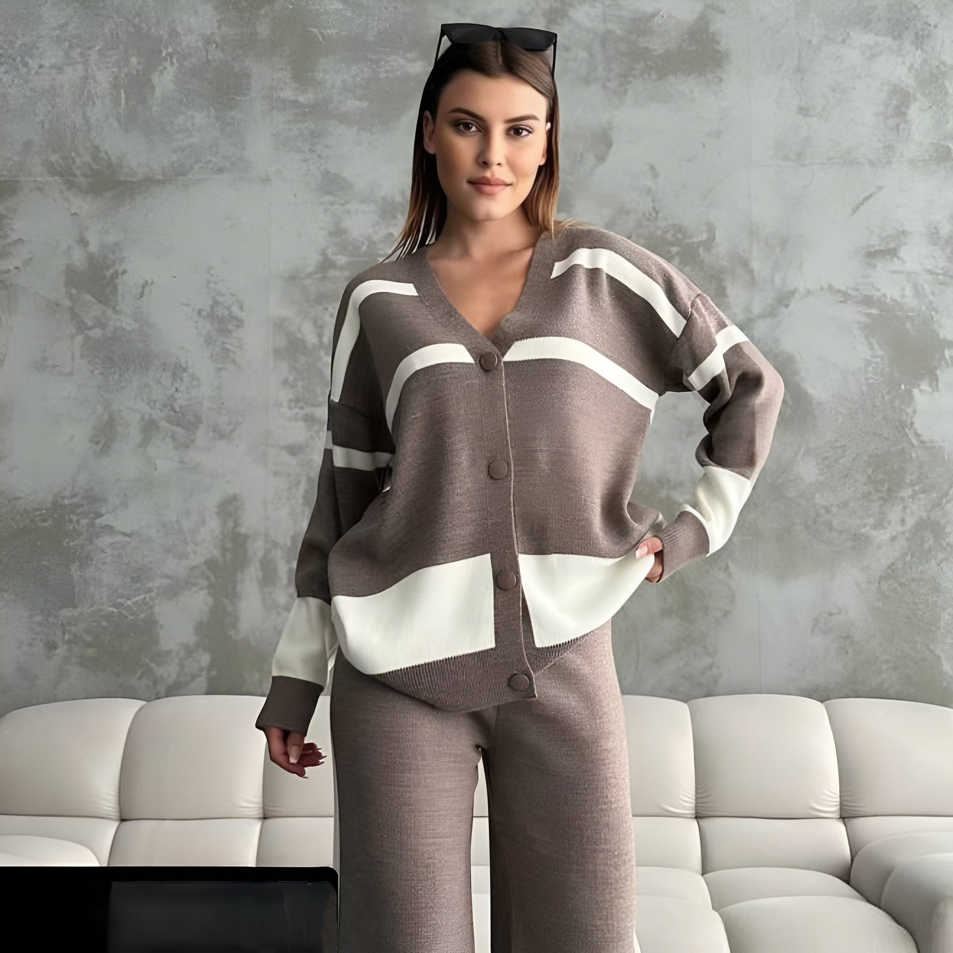 Ladies Cozy Knit Sweater Outfit Set - VogeLuxe