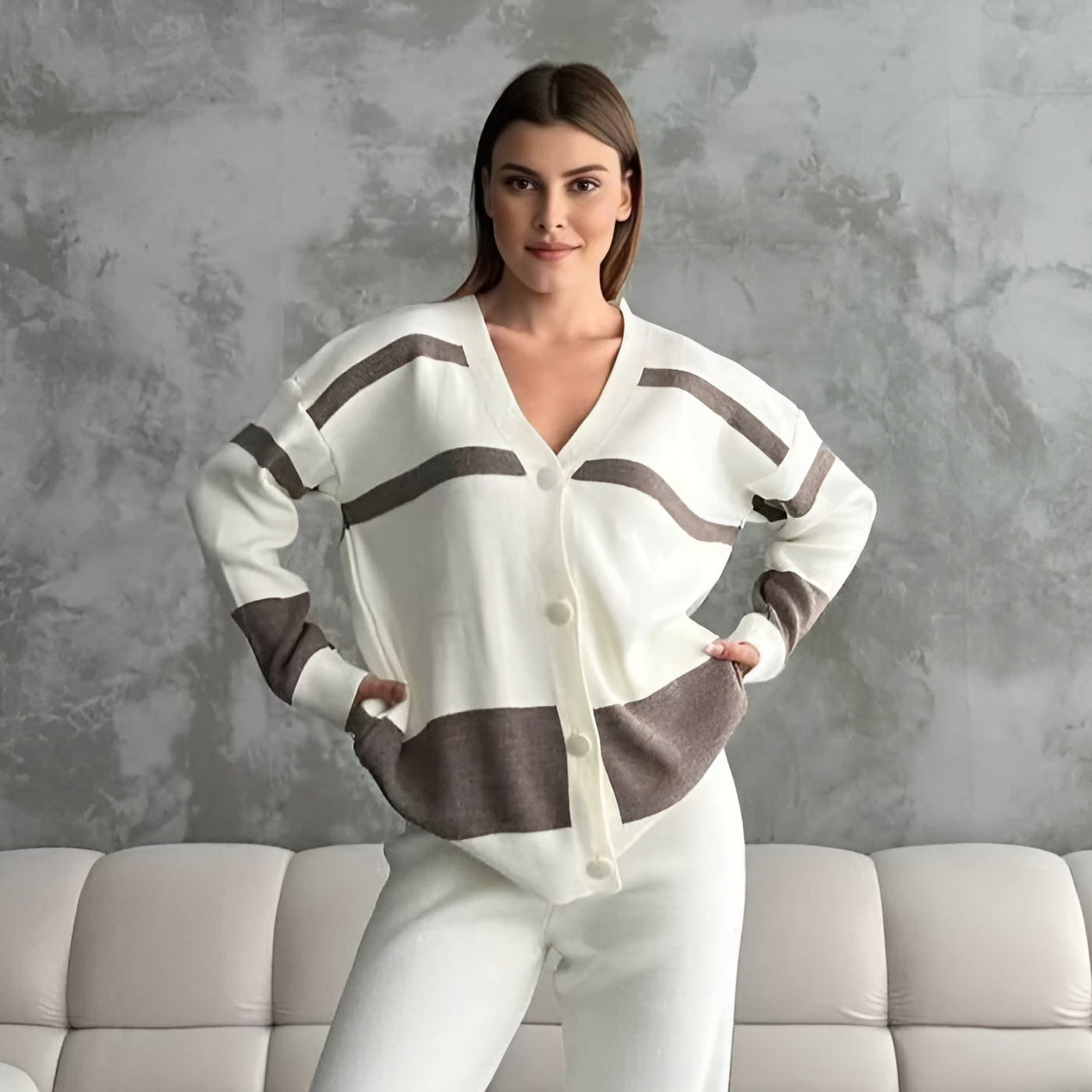 Ladies Cozy Knit Sweater Outfit Set