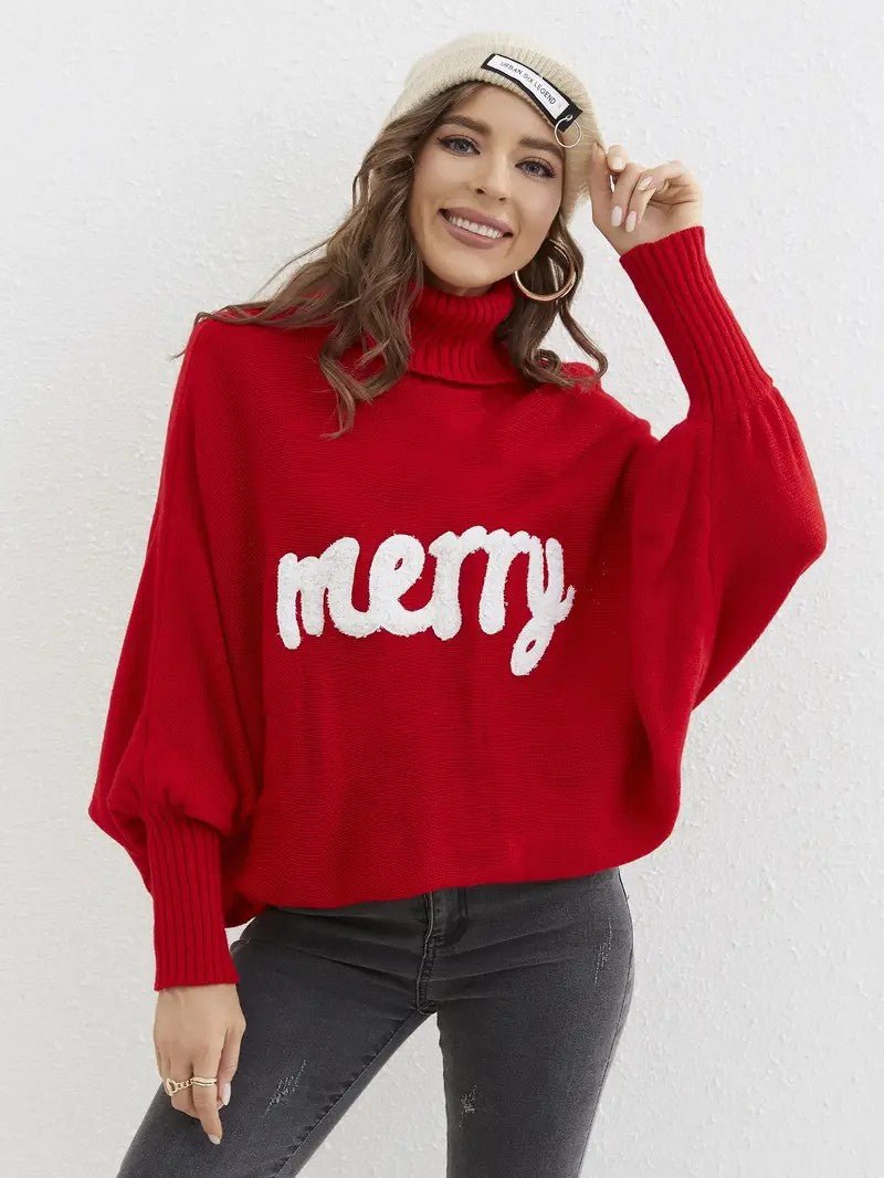 Women’s “Merry” Turtleneck Knit Sweater 0