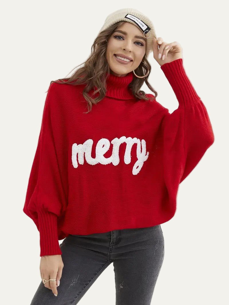 Women’s “Merry” Turtleneck Knit Sweater 0
