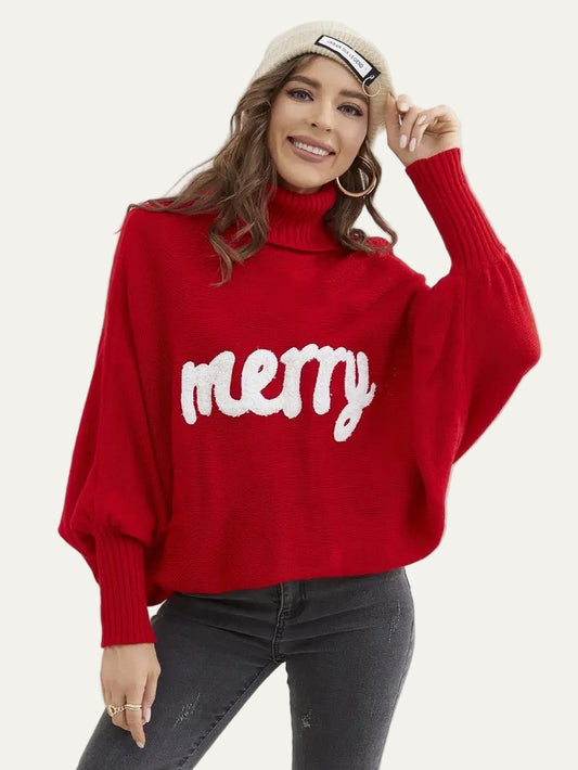 Women’s “Merry” Turtleneck Knit Sweater 0