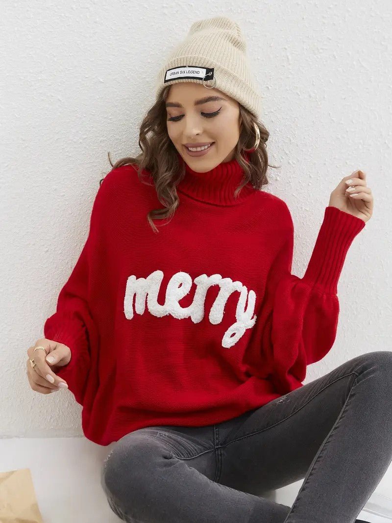 Women’s “Merry” Turtleneck Knit Sweater 1