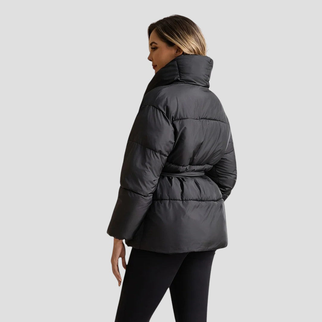 VogeLuxe | Men’s Sleek Mid Length Quilted Puffer Jacket with Hood