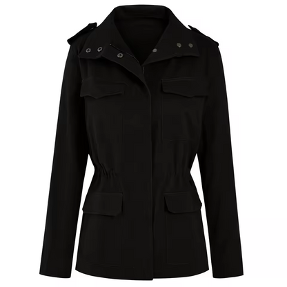 Practical Women's Cargo Jacket with Pockets and Stretch Waist