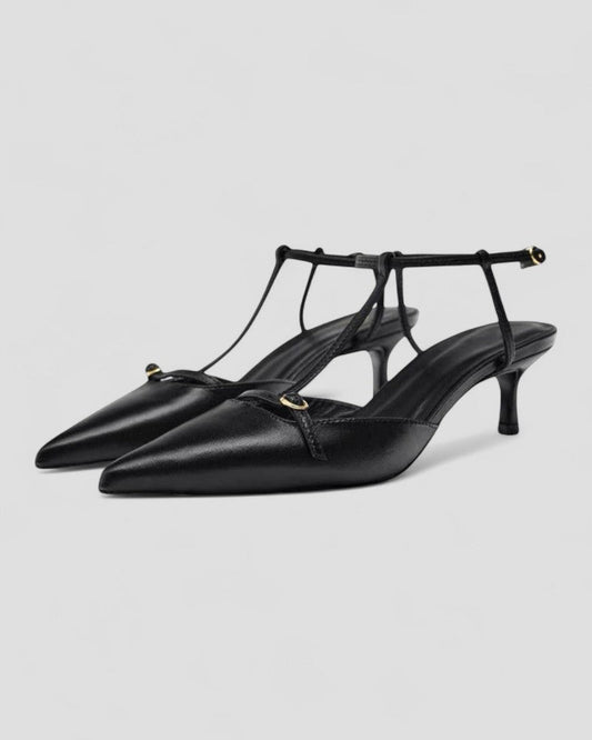 VogeLuxe | Women’s Leather Pointed Strap Heels