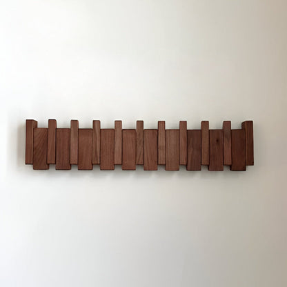 Space Saving Wooden Wall Coat Hook Rack Organizer