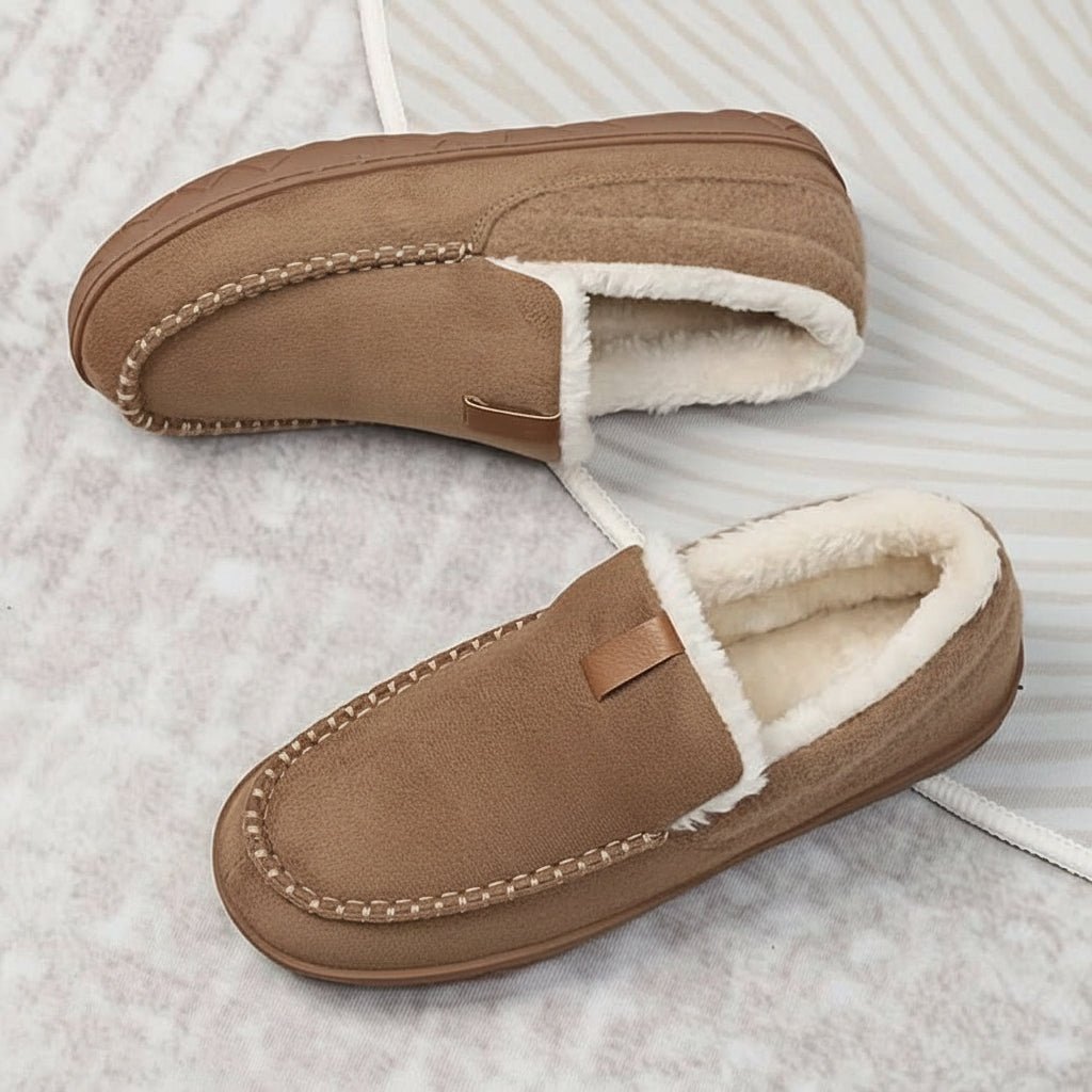 Warm Fuzzy Mens Slippers for Home Comfort