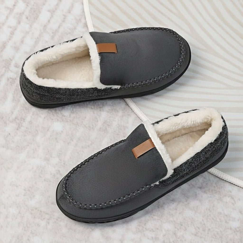 Warm Fuzzy Mens Slippers for Home Comfort