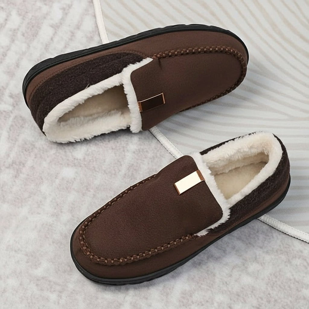 Warm Fuzzy Mens Slippers for Home Comfort
