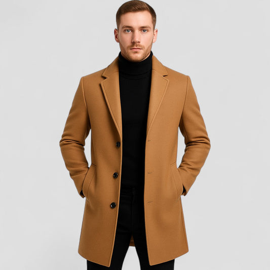 VogeLuxe | Men’s Tailored Single-Breasted Topcoat