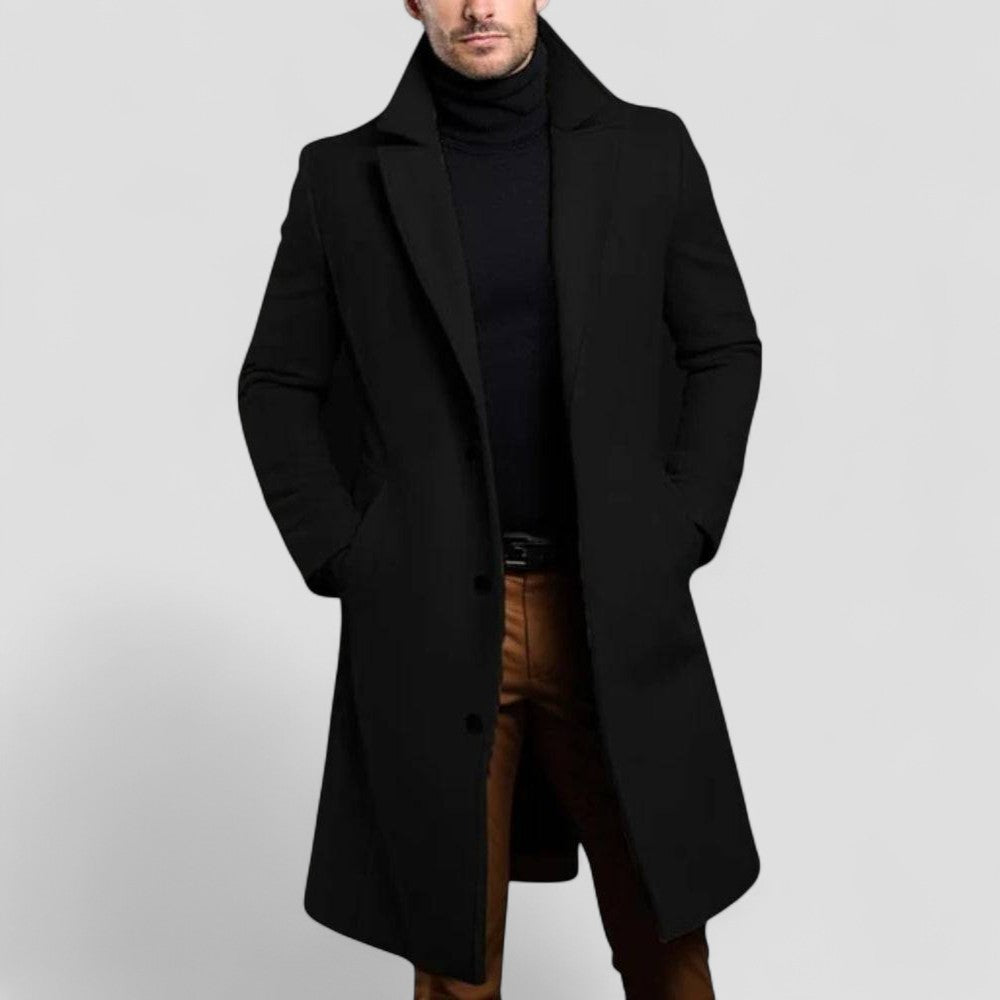 VogeLuxe | Men’s Tailored Single-Breasted Topcoat