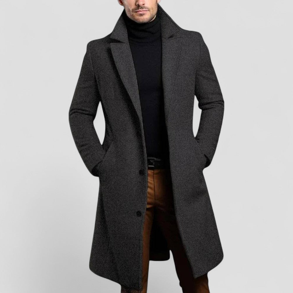 VogeLuxe | Men’s Tailored Single-Breasted Topcoat