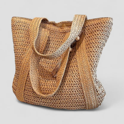 Woven Bucket Tote Large Capacity Summer Beach Shoulder Bag