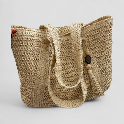 Woven Bucket Tote Large Capacity Summer Beach Shoulder Bag