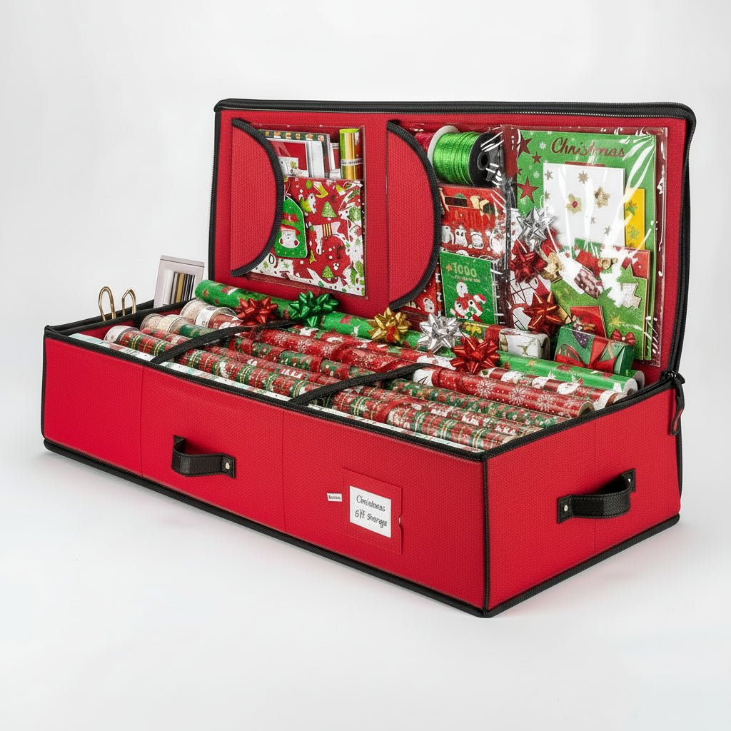 Gift Wrap Storage Container Holiday Paper Organizer Box