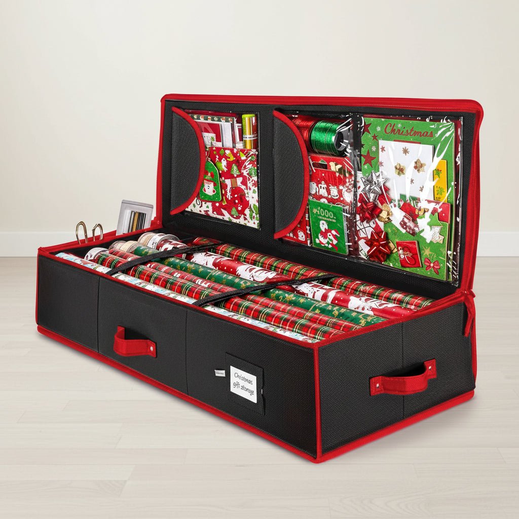 Gift Wrap Storage Container Holiday Paper Organizer Box