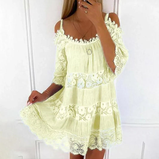 Women's Sleeveless Cold Shoulder Sundress - VogeLuxe