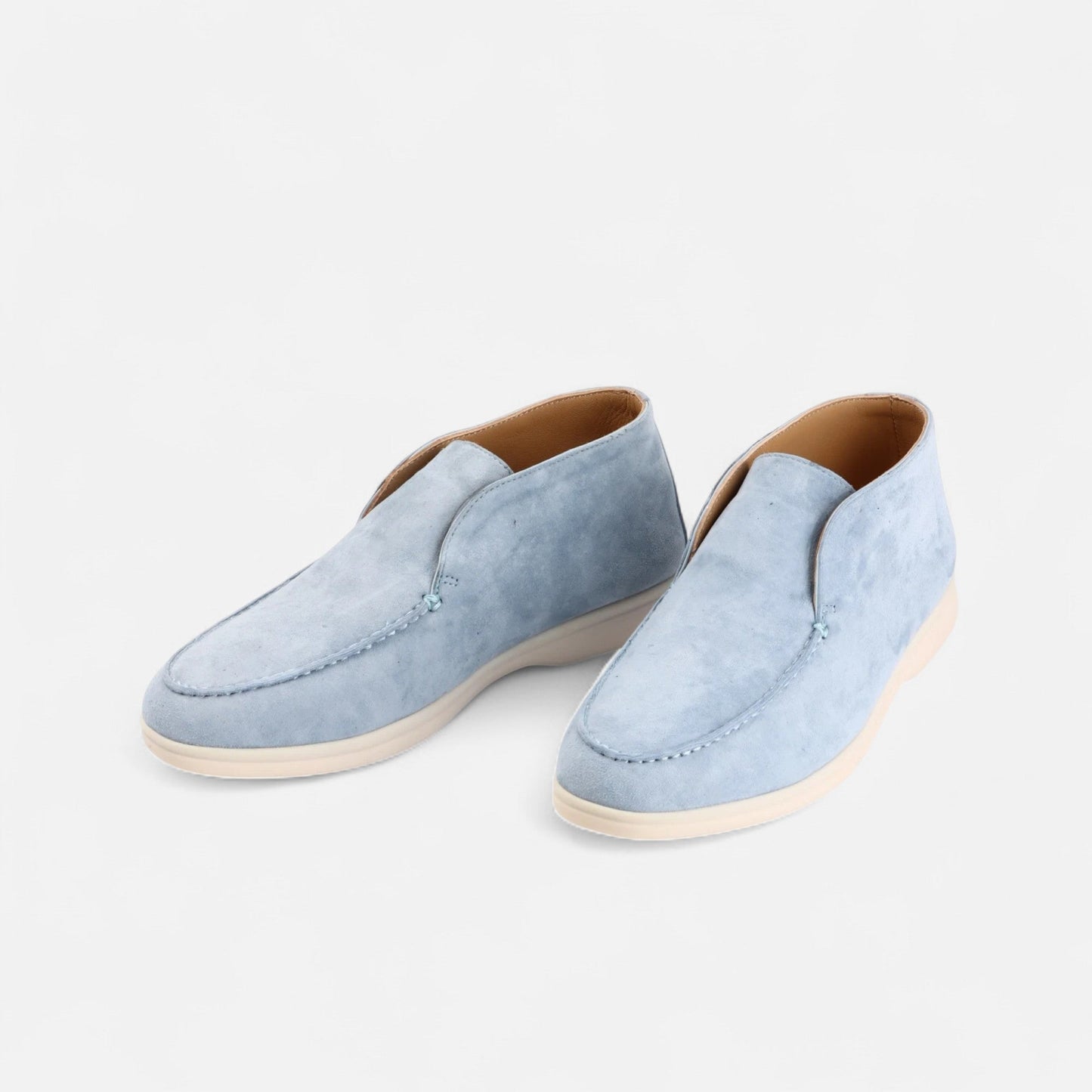 Luxury Suede Slip On Loafers in Tan Brown