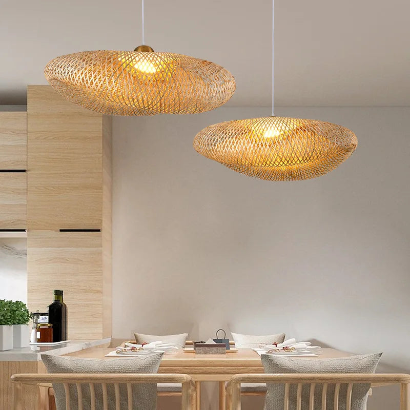 Natural Woven Rattan Pendant Light - BritishElegance