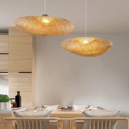 Natural Woven Rattan Pendant Light - BritishElegance